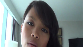 Hot chinese whore girl mounts A huge White penis
